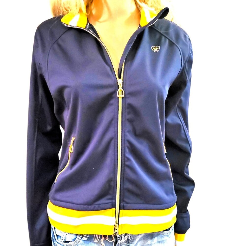 Ariat Navy Jacket with Yellow Details Size Medium